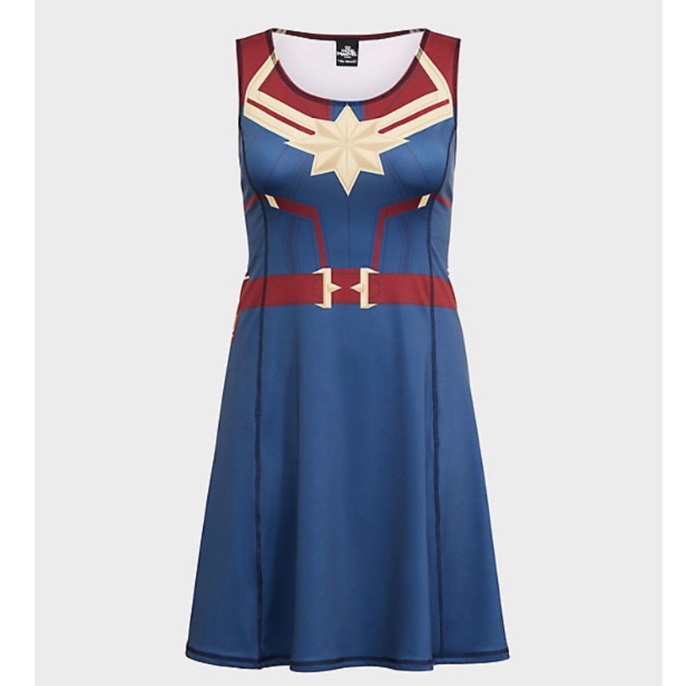 HER UNIVERSE CAPTAIN MARVEL SKATER DRESS Torrid
